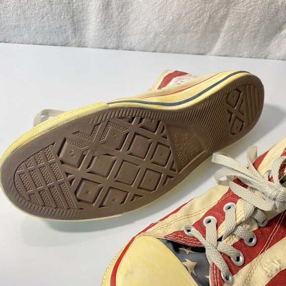 RARE Converse Distressed Stars & Stripes High Top Sneakers USA Flag M 10, W 12 - Picture 14 of 16